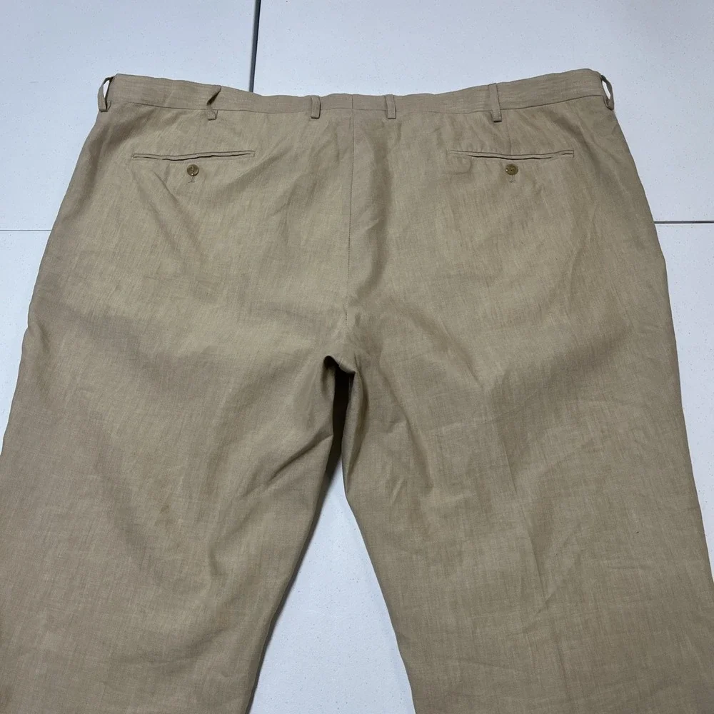 Oak Hill Pants Mens 52x30 Beige Linen Blend Trousers Lightweight Summer‎ Beach